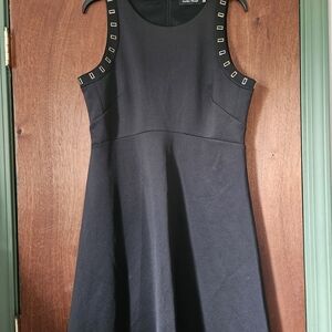 Ivanka Trump Black Mini Dress with Silver Accents